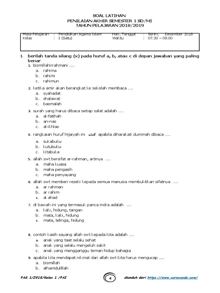 Scopri ricette, idee per la casa, consigli di stile e altre idee da provare. Soal Latihan Uas Pas Pai Smtr 1 Kls 1 Pdf