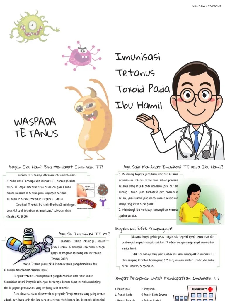 Selain itu, ibu hamil juga perlu melakukan vaksinasi, salah satunya adalah vaksin tetanus toxoid (tt). Imunisasi Tt Pada Ibu Hamil Pdf