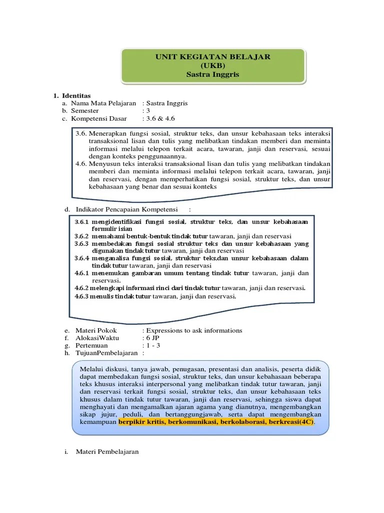 Semoga selalu dalam keadaan baik baik saja ya, nah kali ini kakak ingin menyampaikan bahwa kakak ingin membagikan kepada adik adik mengenai materi yang telah disusun dari berbagai sumber, materi ini merupakan materi dari mata pelajaran bahasa indonesia tentang pesan buku fiksi. Ukbm Sastra Inggris Xi Kd 3 6 4 6 Expression To Ask Information Pdf