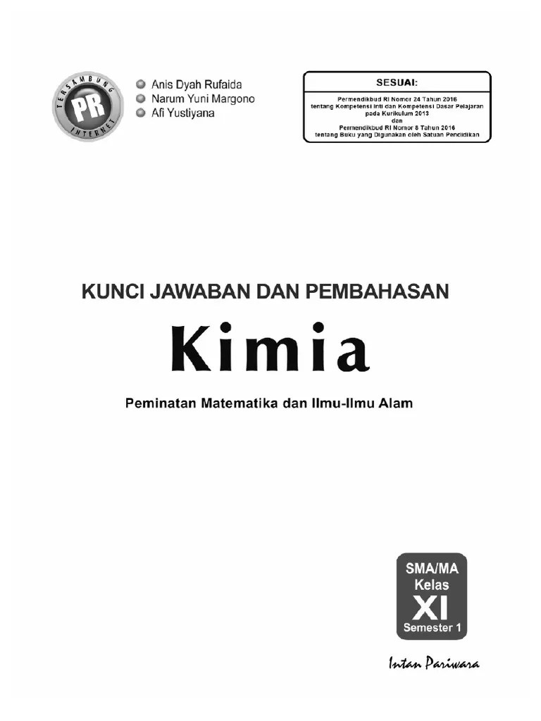 Kunci Kimia Intan Pariwara 11a K-13 | PDF