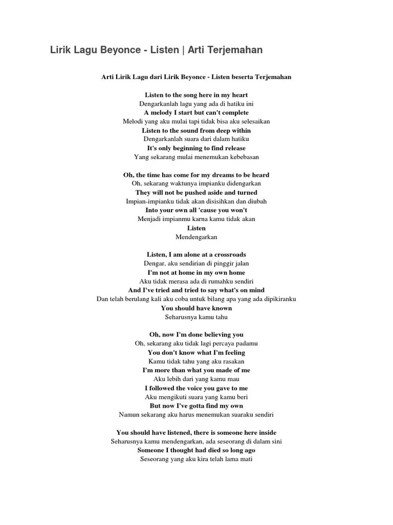 Listen by Beyonce | PDF