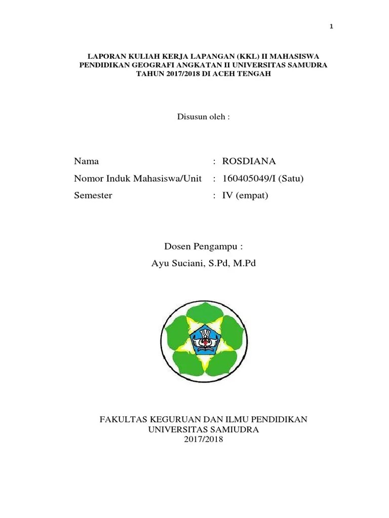 Laporan Kuliah Kerja Lapangan | PDF