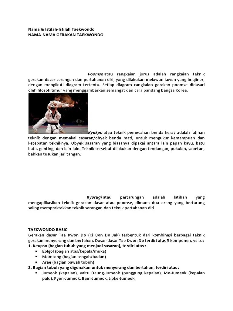 Istilah Dalam Taekwondo