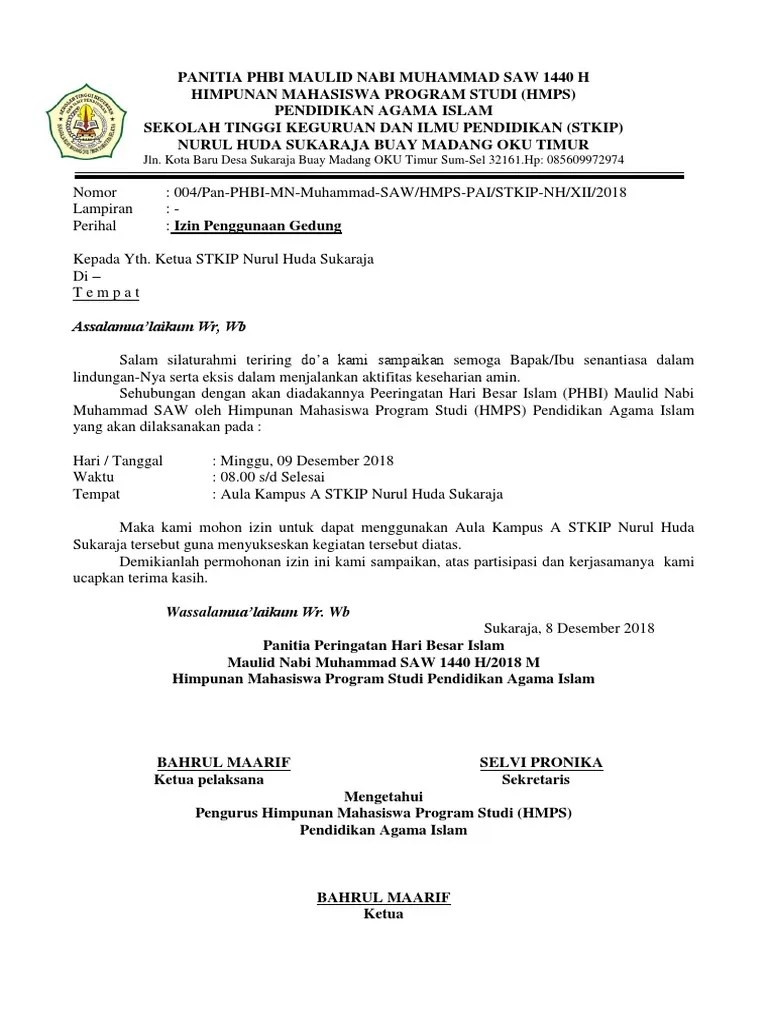 Pastikan alasan izin anda logis. Surat Izin Gedung Pdf