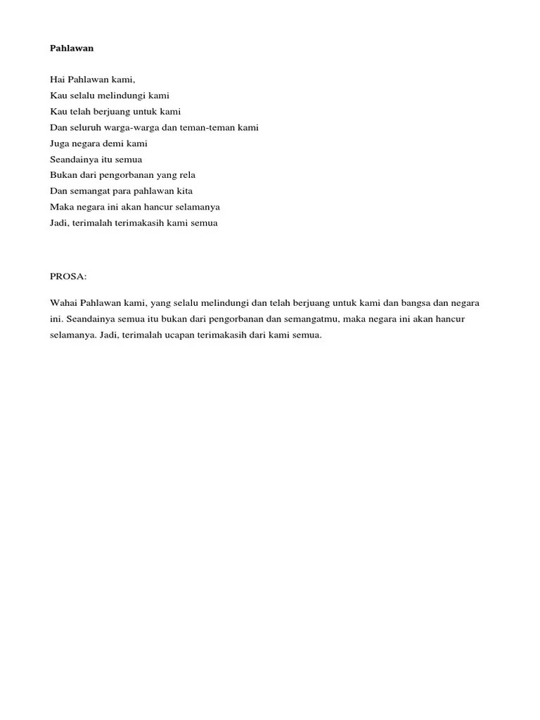 Puisi Dan Prosa Tema Pahlawan | PDF