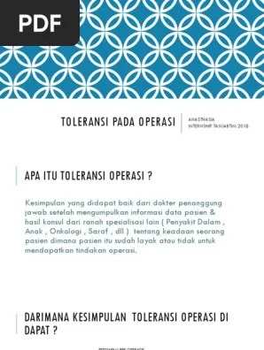 Toleransi Pada Operasi 4 | PDF