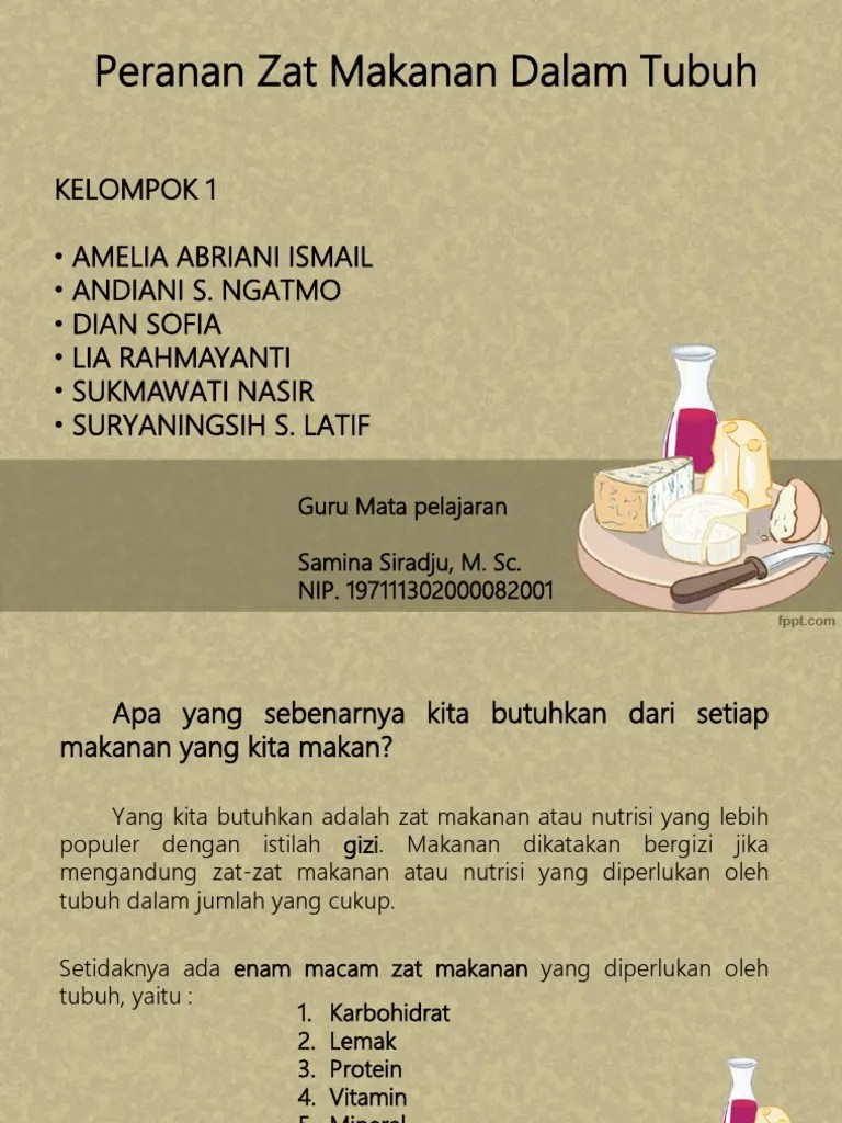 Peranan Zat Makanan Dalam Tubuh | PDF