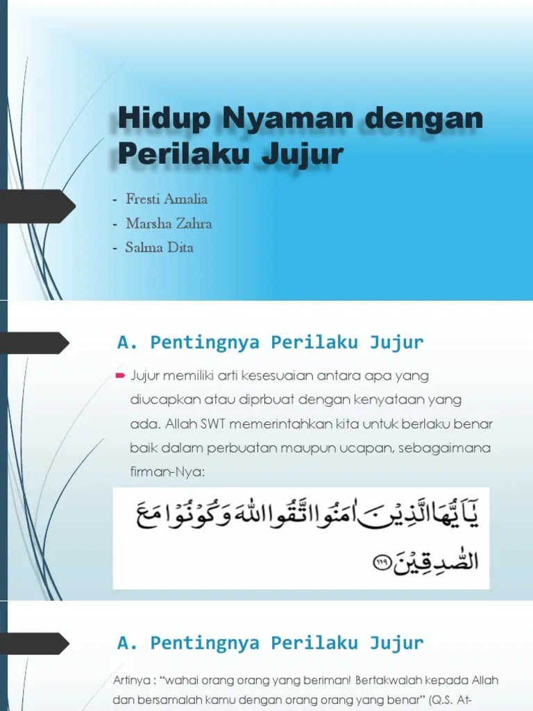 Hidup Nyaman Dengan Perilaku Jujur | PDF