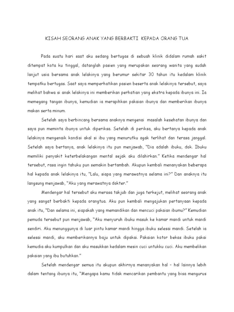 Kisah Seorang Anak Yang Berbakti | PDF