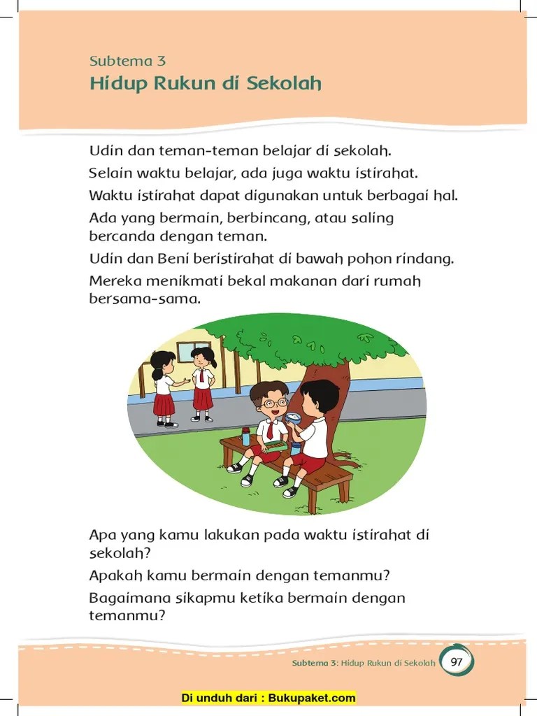 Subtema 3 Hidup Rukun Di Sekolah | PDF