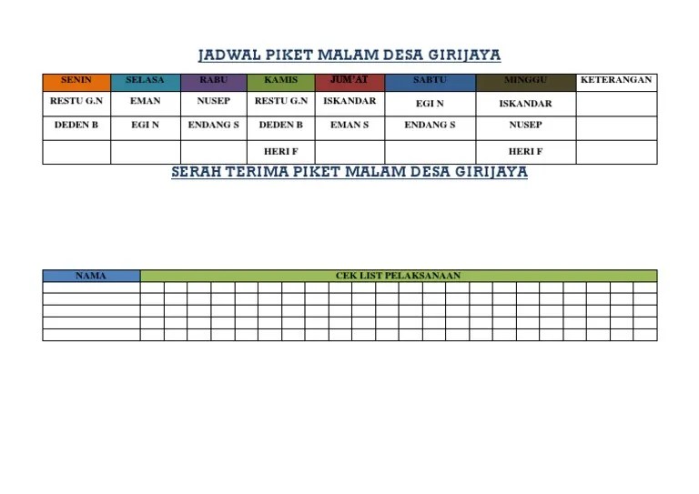 Jadwal Piket | PDF