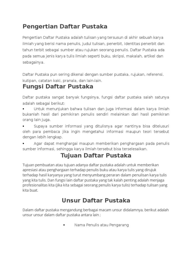 Pengertian Daftar Pustaka | PDF
