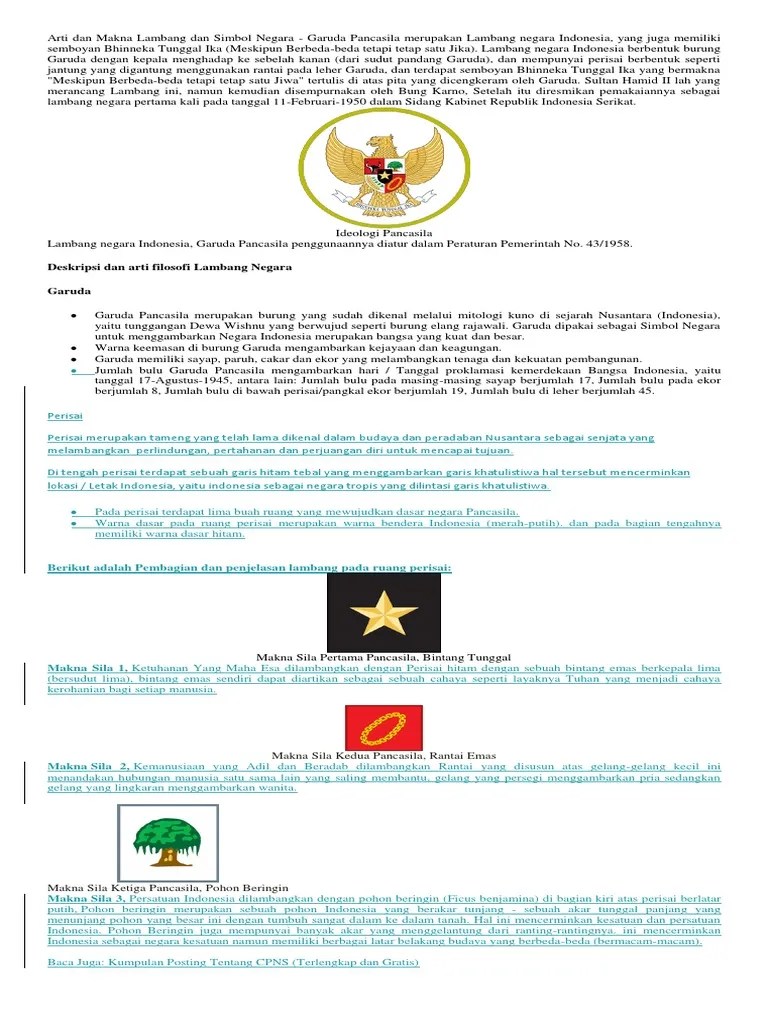 Simbol Sila Pertama Pancasila Adalah Brainly