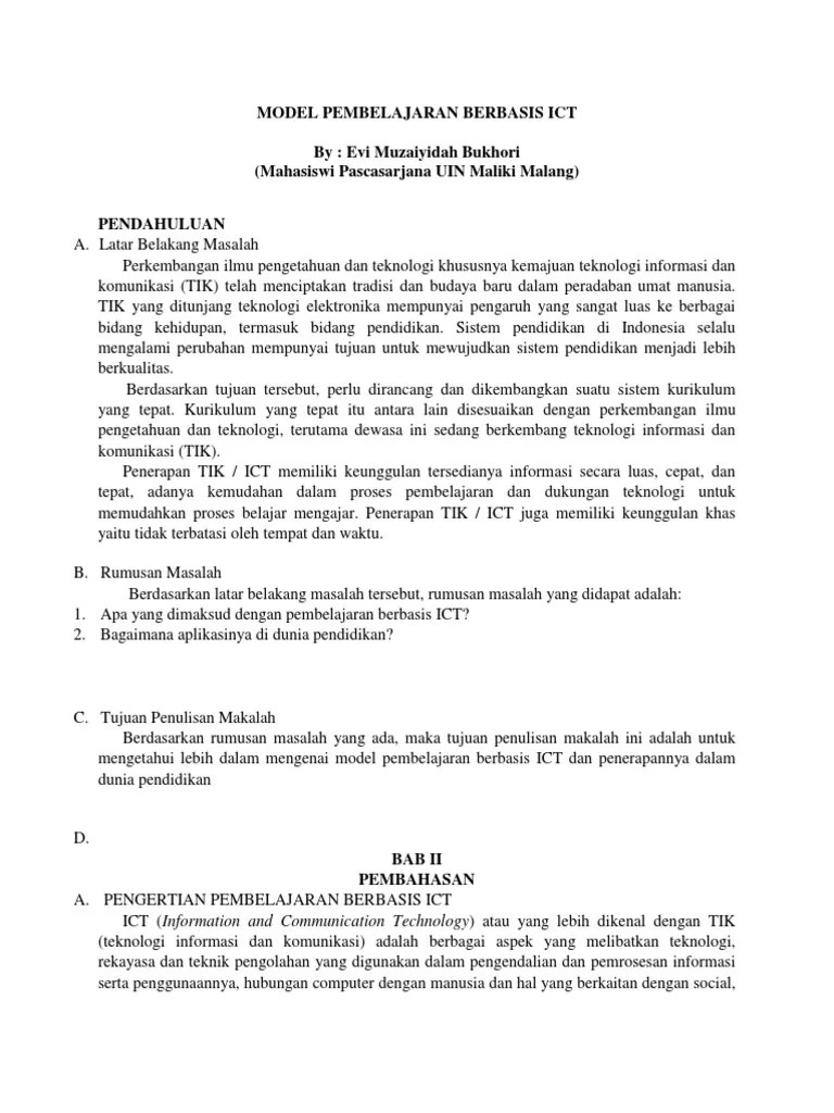 Makalah Manfaat Tik Dalam Dunia Pendidikan - Terkait Pendidikan