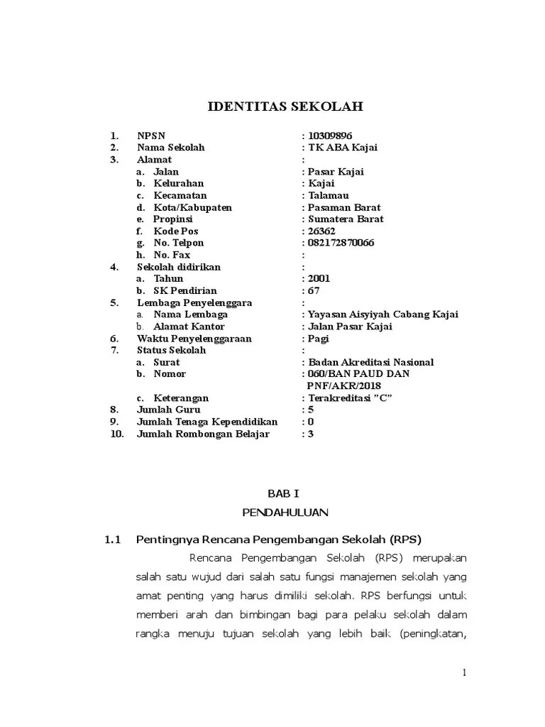 Rencana Pengembangan Sekolah Rencana STR | PDF