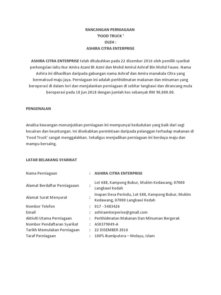 Truk makanan) atau kendera saji adalah kenderaan bermotor yang berkelengkapan untuk menyediakan, . Paperwork Foodtruck Pdf