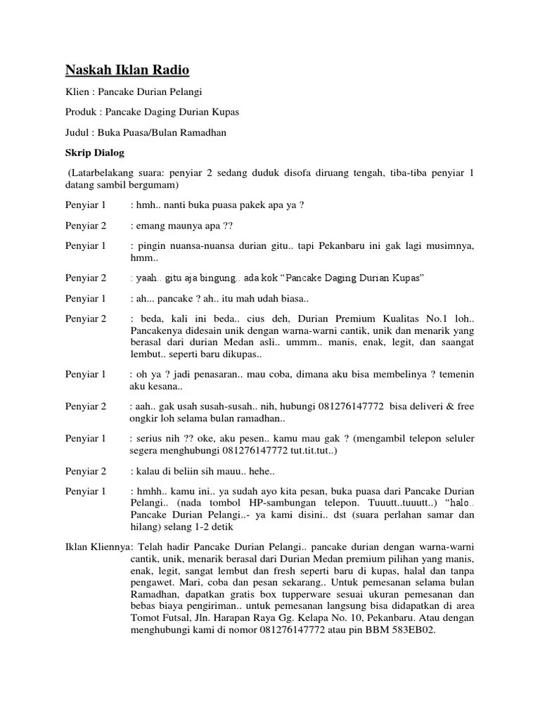 Script Iklan Radio – Beinyu.com