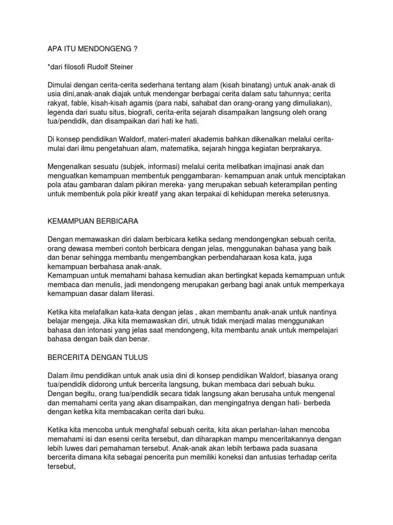 Apa Itu Mendongeng | PDF