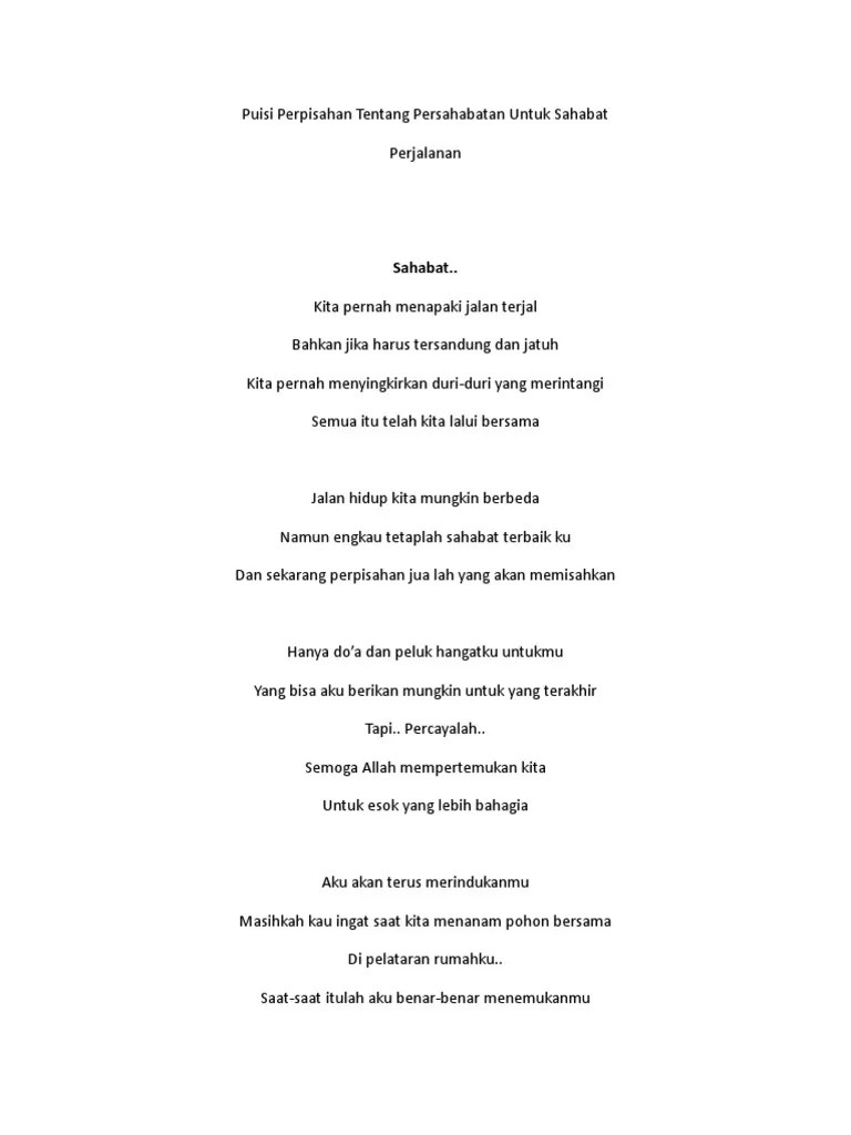 Tag puisi puisi tema perpisahan kenangan persahabatan puisi cinta . Puisi Perpisahan Pdf