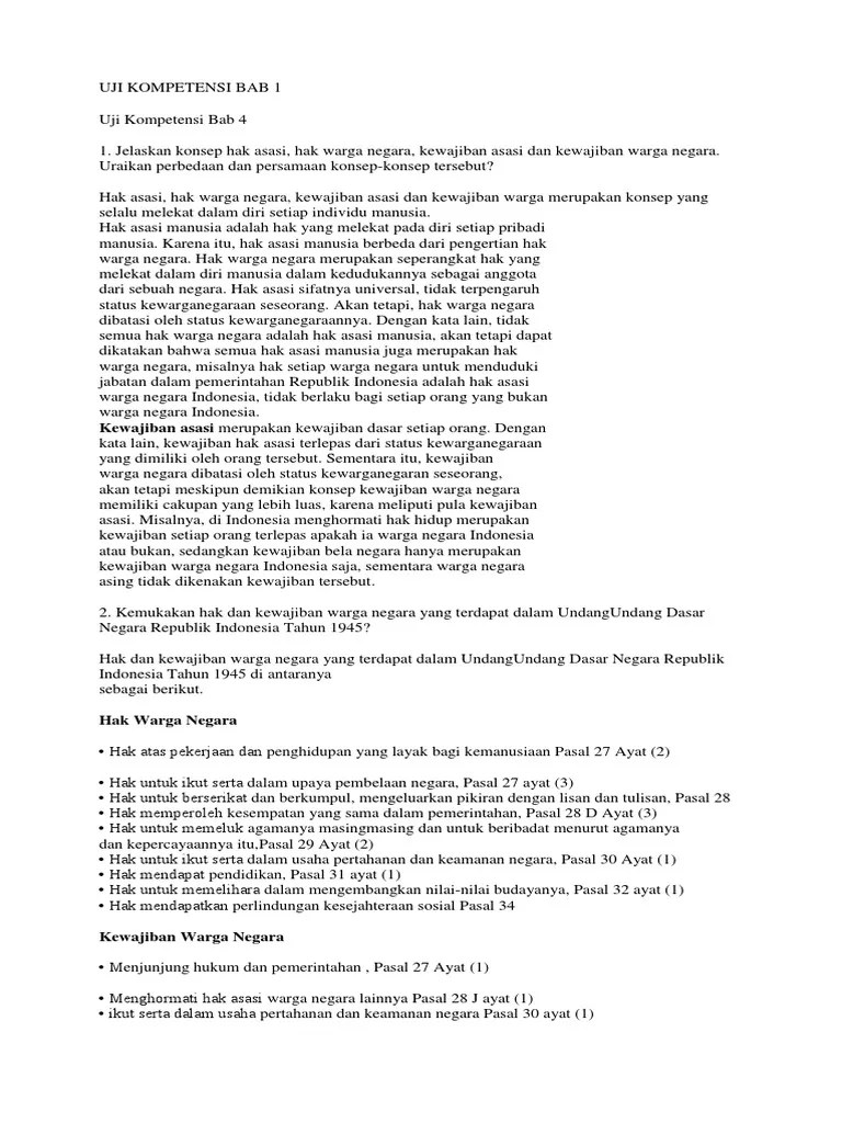 Uji Kompetensi Bab 1 | PDF