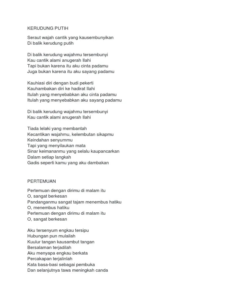 Yang kupunya hanyalah hati yang setia Teks Lagu Aku Tak Punya Bunga Berbagai Teks Penting