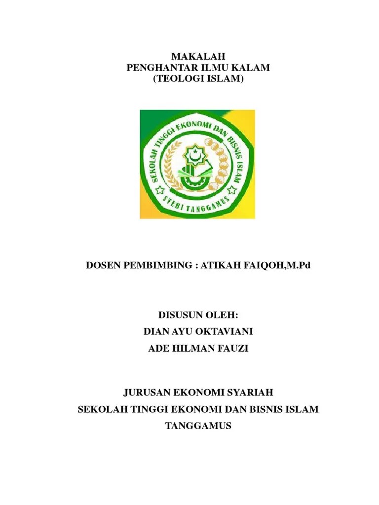 Makalah Ilmu Kalam Kelompok 1 | PDF