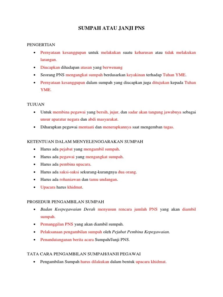 Sumpah PNS | PDF