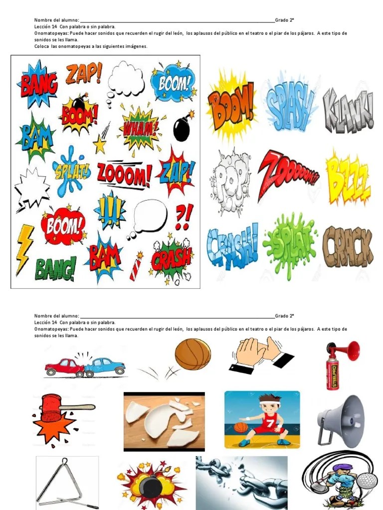 Puedes usar estos sonidos para hacer tus propias composiciones audiovisuales. Actividad De Onomatopeya 2 2017 Pdf