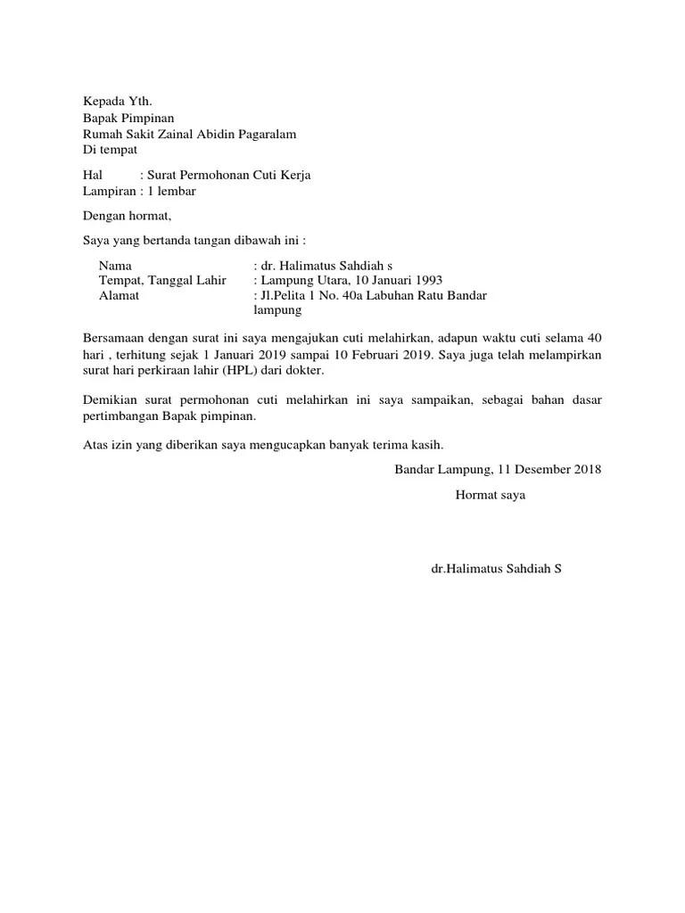 Contoh Format Surat Cuti Melahirkan : 11 Contoh Surat Izin Tidak Masuk Sekolah Dan Cuti Kerja Lengkap - Disahkan oleh instansi pembuat surat.