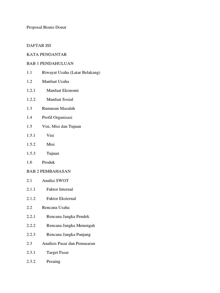 Proposal Bisnis Donat | PDF