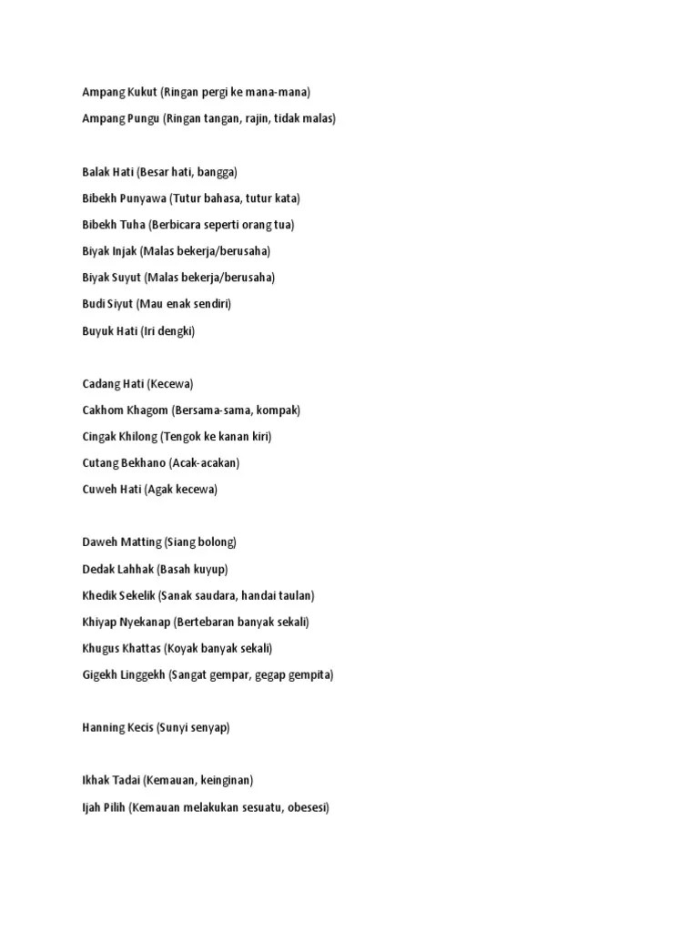 Kata Kias Bahasa Lampung | PDF