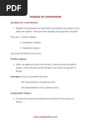 17 Degrees of Comparison | PDF | Languages | Language Arts &amp; Discipline