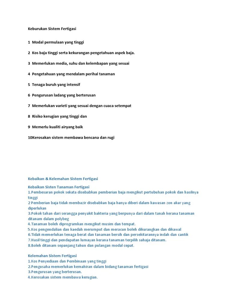 Kelebihan Dan Kekurangan Sistem Fertigasi - Revisi Id
