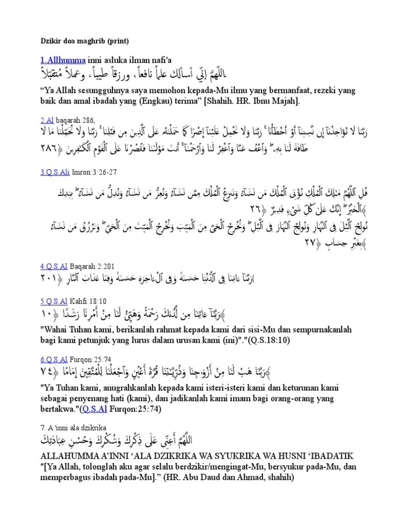Dzikir Doa Maghrib | PDF