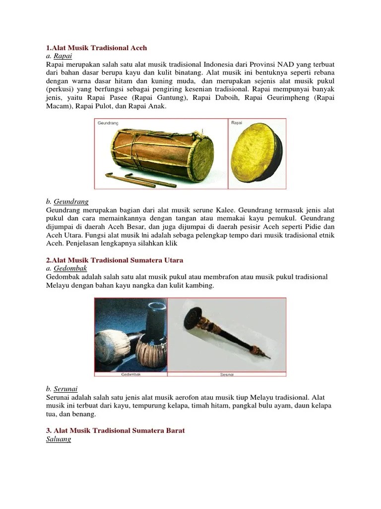 Baik dari alat musik panggora, taganing, balobat, sarune, dan lainnya. Alat Musik Tradisional Pdf