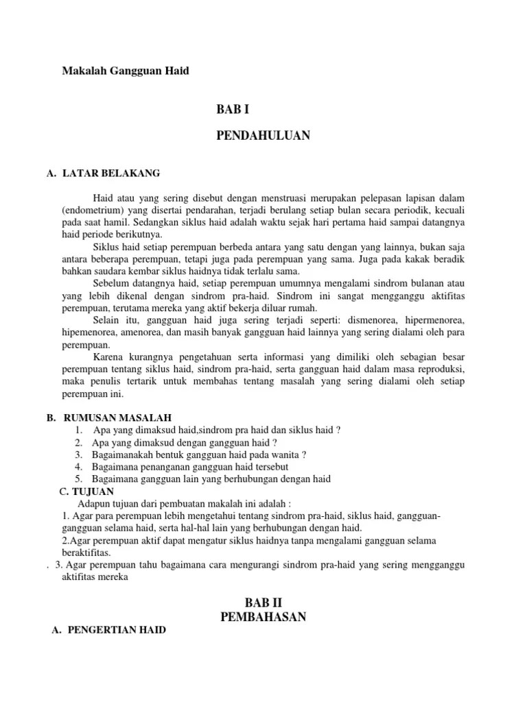 Makalah Gangguan Haid | PDF