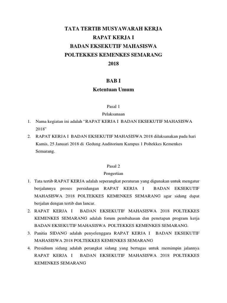 Tata Tertib Raker I 2018 | PDF