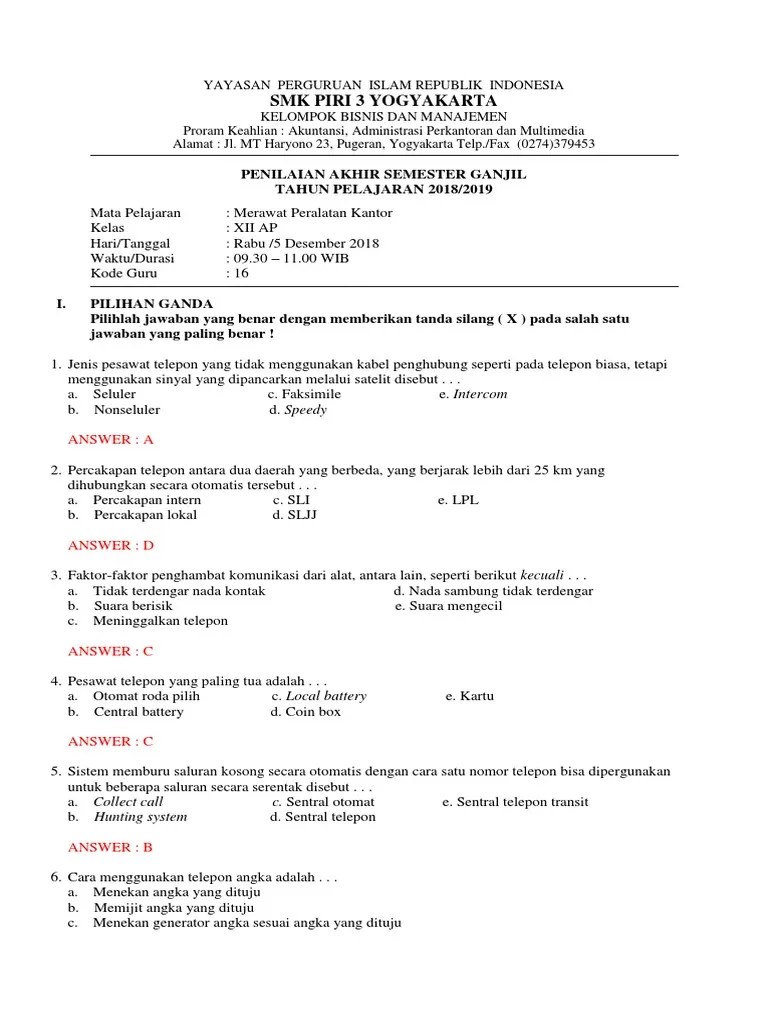 Mengelola Peralatan Kantor XIIAP | PDF