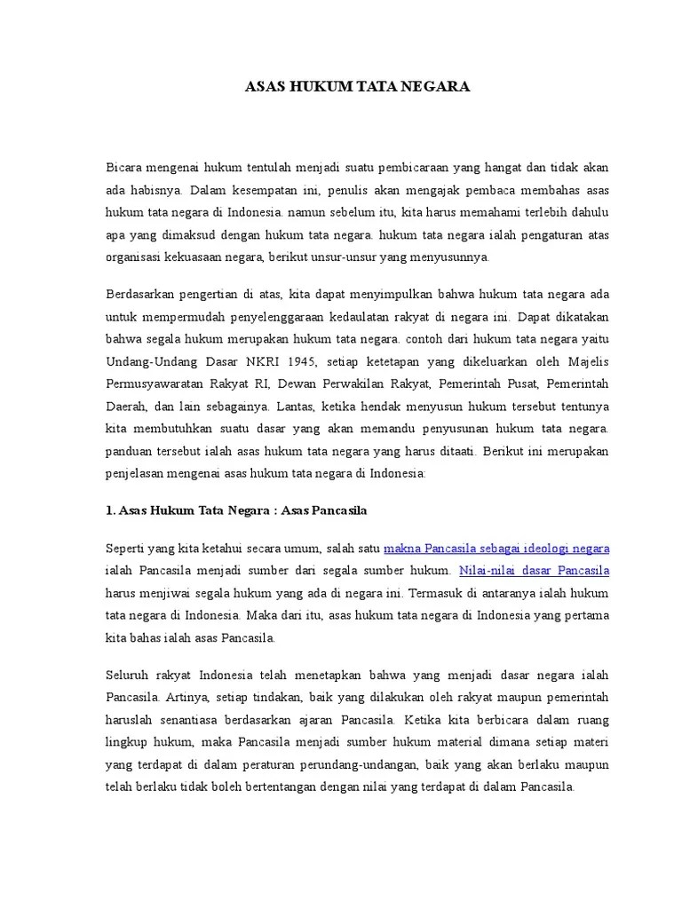 Konsep negara hukum materiil menjadikan tugas utama negara. Asas Hukum Tata Negara Pdf