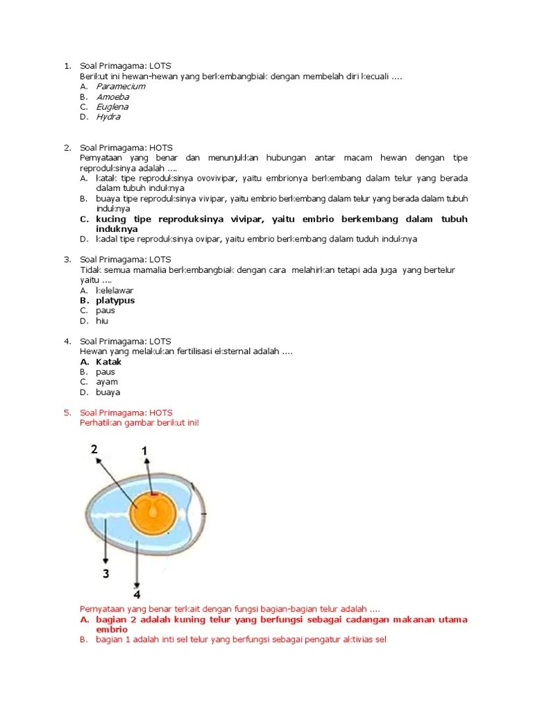 Soal Reprod Hewan | PDF