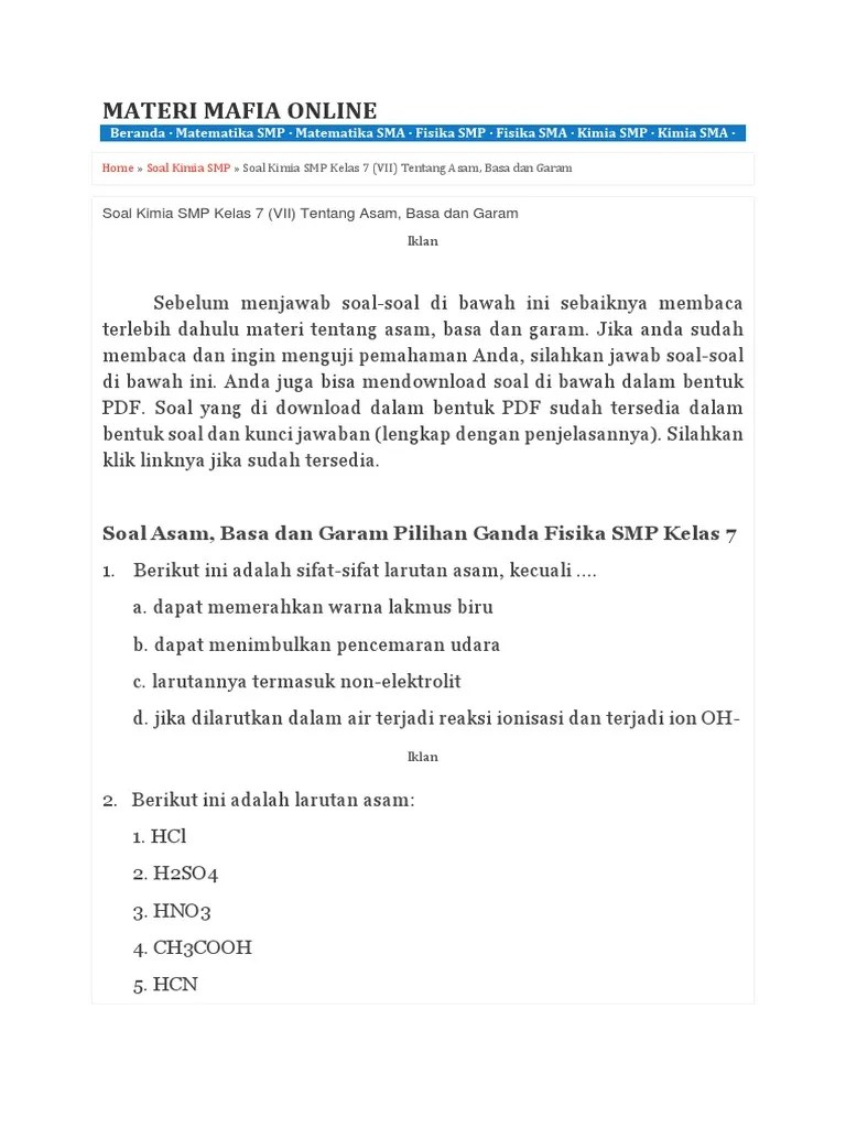 Jelaskan Perubahan Warna Kertas Lakmus Pada Larutan Asam Basa Garam