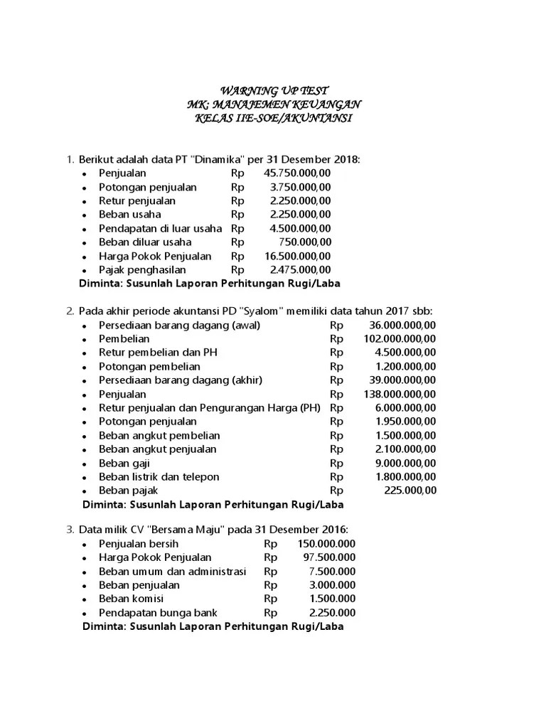 Warning Up Test-1 | PDF