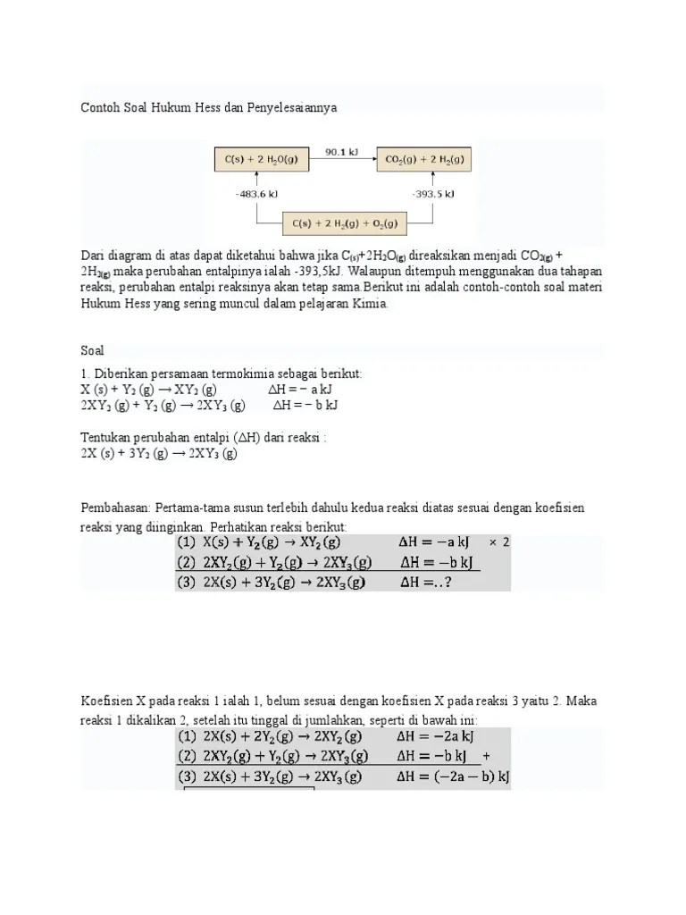 1612021 soal pilihan ganda dan pembahasan termokimia kelas xi berikut ini ditujukan supaya kamu dapat lebih memahami lebih dalam lagi . Contoh Soal Dan Jawaban Persamaan Termokimia Chang Peranti Guru