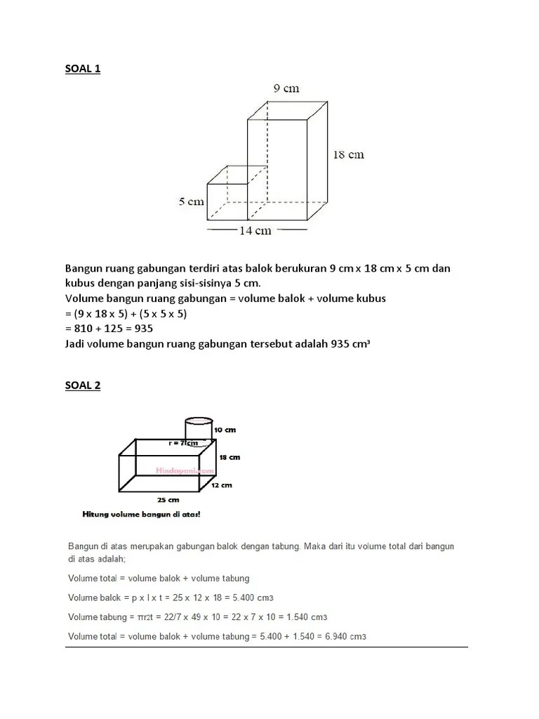 Volume bangun ruang dan volume gabungan bangun ruang contoh soal volume bangun ruang gabungan volume adonan berdiri ruang kelas vi sd . Contoh Soal Bangun Ruang Gabungan Kelompok 5 Pdf