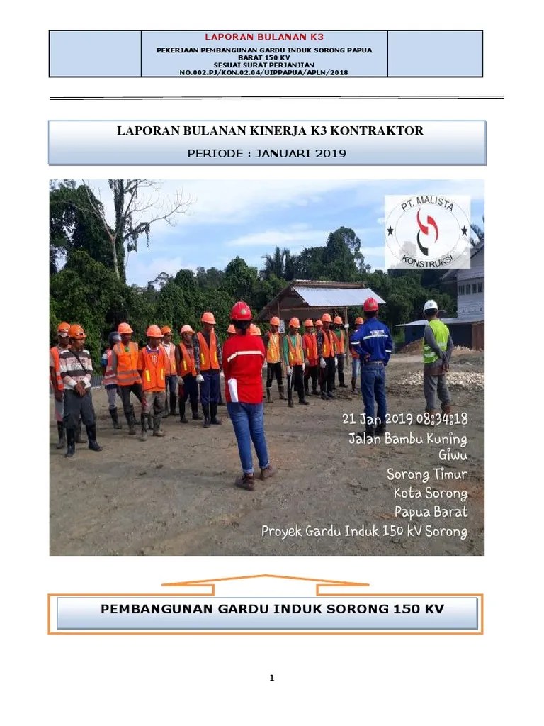 Nopember 2011 s/d april 2012. Januari Laporan Bulanan Jan K3 Header Pdf