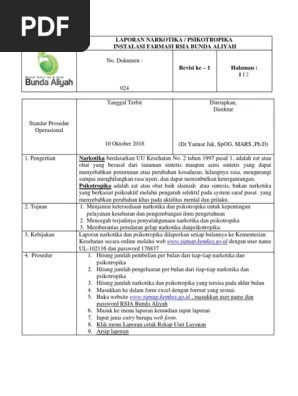 Aplikasi sistem pelaporan narkotika dan psikotropika (sipnap) berbasis online menggunakan website: Spo Pelaporan Narkotika Dan Psikotropika Pdf