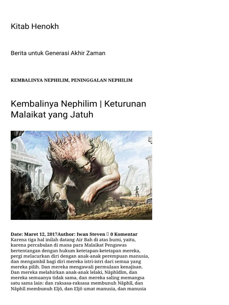 Kembalinya Nephilim - Keturunan Malaikat Yang Jatuh - Kitab Henokh | PDF