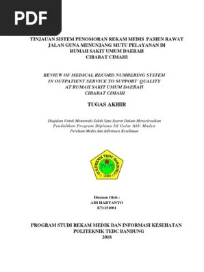 2016 | tugas akhir | d3 rekam medis sv. Tugas Akhir Adi Haryanto Pdf