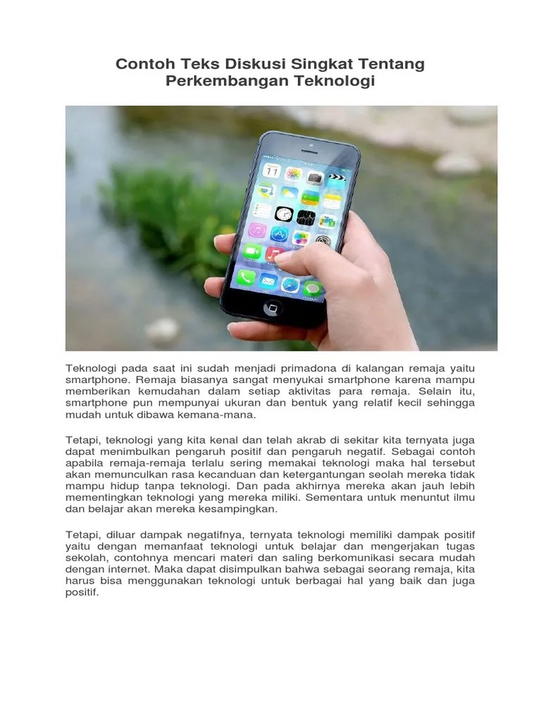 Contoh Teks Diskusi Singkat Tentang Perkembangan Teknologi | PDF