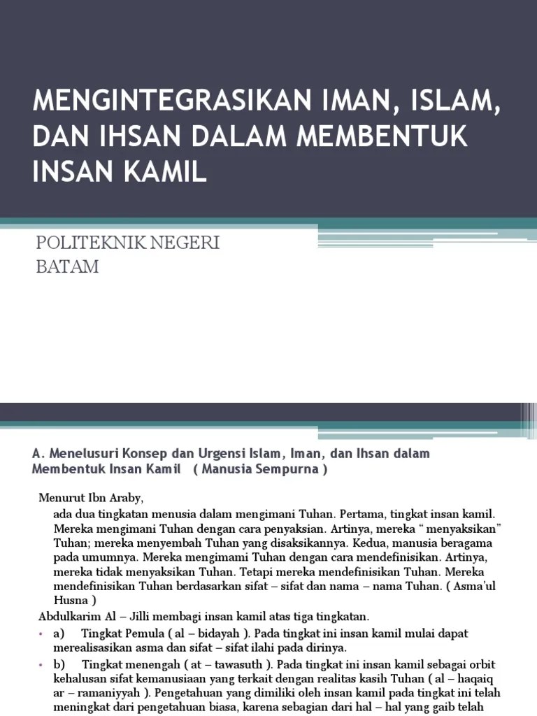 Mengintegrasikan Iman, Islam, Dan Ihsan Dalam | PDF